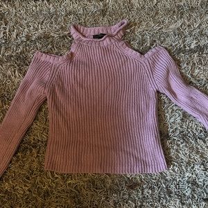 Purple Cold Shoulder Sweater